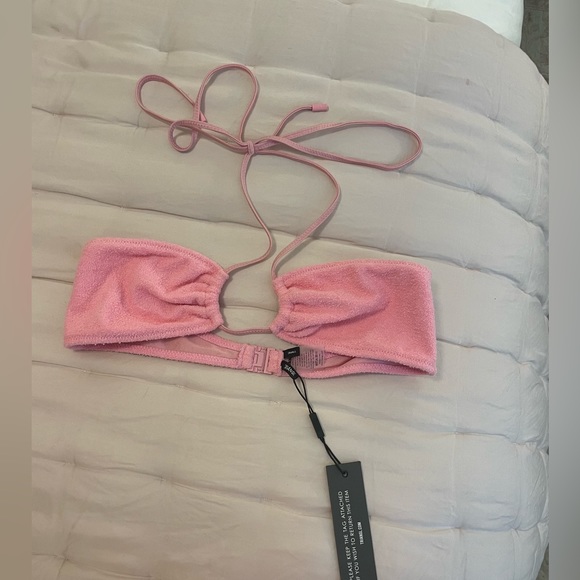 Pink terry cloth triangl bathing suit - Picture 1 of 2